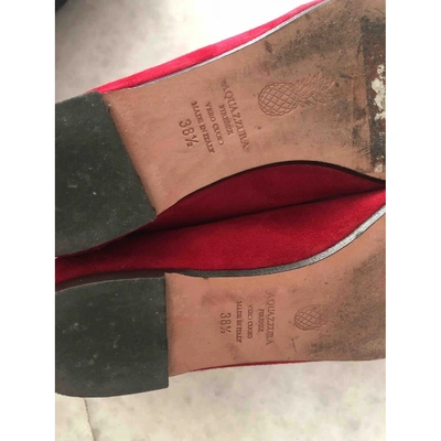 Pre-owned Aquazzura Flats In Red