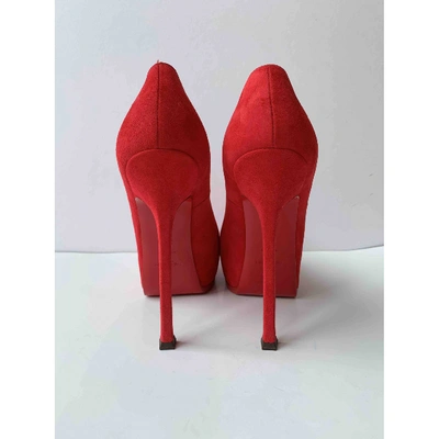 Pre-owned Saint Laurent Trib Too Heels In Red