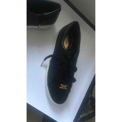 Pre-owned Michael Kors Leather Trainers In Black