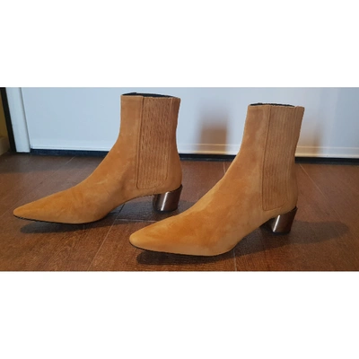 Pre-owned Jil Sander Camel Suede Ankle Boots