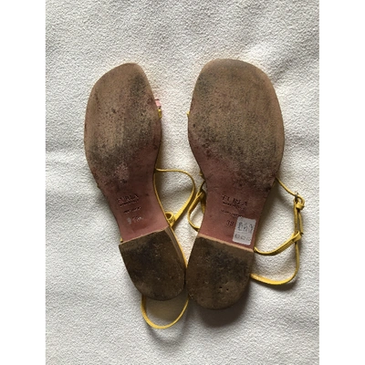 Pre-owned Furla Leather Sandals In Yellow