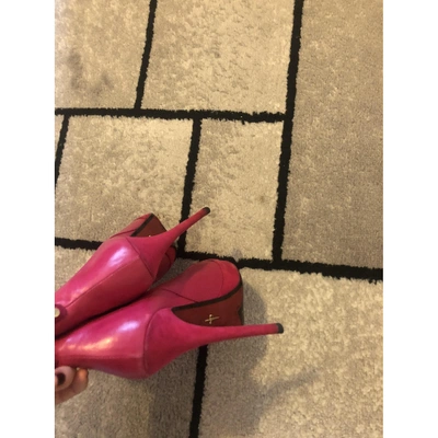 Pre-owned Cesare Paciotti Leather Ankle Boots In Pink
