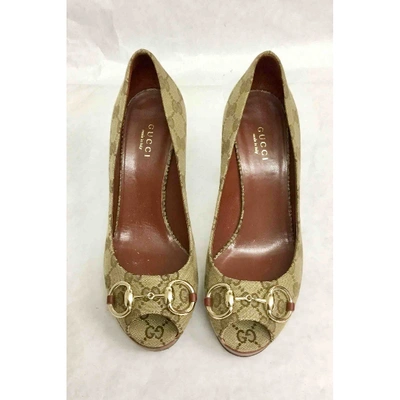 Pre-owned Gucci Cloth Heels In Beige