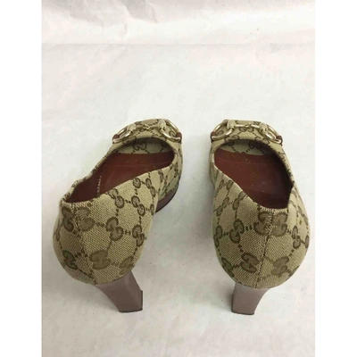 Pre-owned Gucci Cloth Heels In Beige