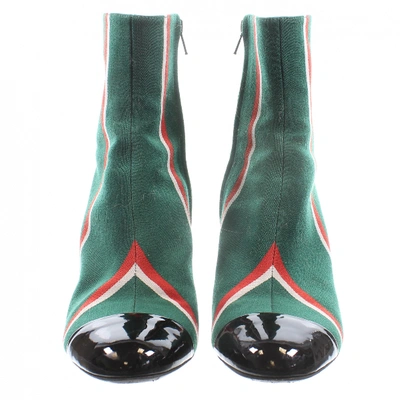 Pre-owned Marco De Vincenzo Cloth Ankle Boots In Green