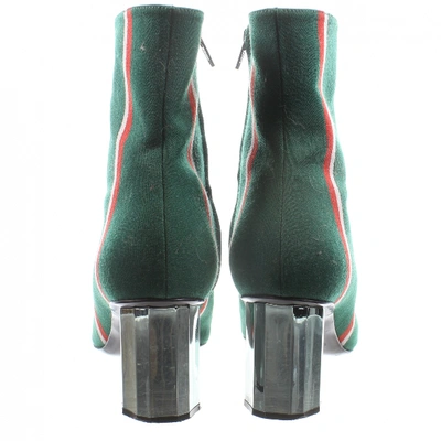 Pre-owned Marco De Vincenzo Cloth Ankle Boots In Green