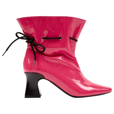 Pre-owned Fabrizio Viti Patent Leather Ankle Boots In Pink