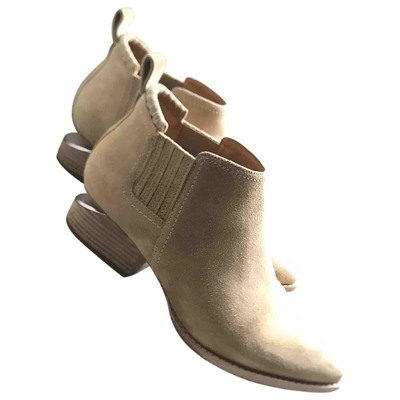 Pre-owned Alexander Wang Kori Beige Suede Ankle Boots
