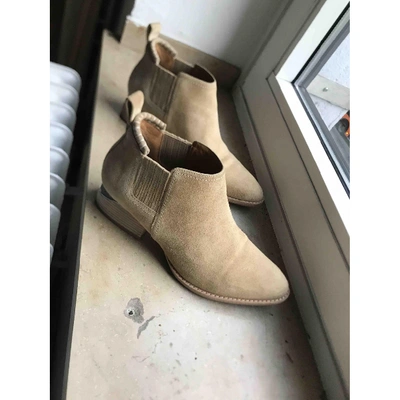 Pre-owned Alexander Wang Kori Beige Suede Ankle Boots