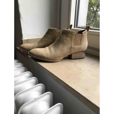 Pre-owned Alexander Wang Kori Beige Suede Ankle Boots