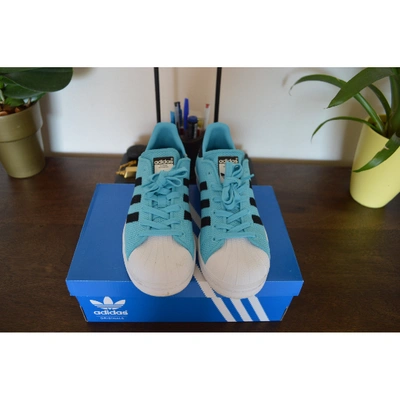 Pre-owned Adidas Originals Superstar Turquoise Rubber Trainers