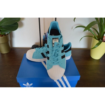 Pre-owned Adidas Originals Superstar Turquoise Rubber Trainers