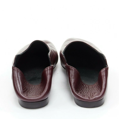 Pre-owned The Row Leather Flats In Burgundy