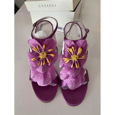 Pre-owned Casadei Sandals In Pink