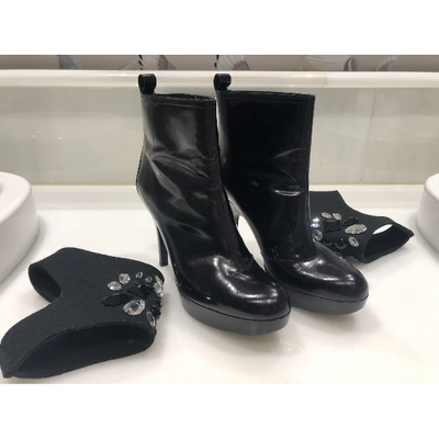 Pre-owned Pedro Garcia Leather Riding Boots In Black
