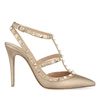 Valentino Rockstud Leather Slingbacks T.100 In Powder In Bronze