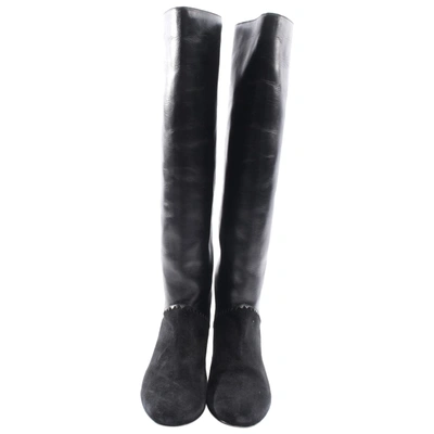 Pre-owned Schumacher Leather Boots In Black