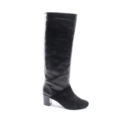 Pre-owned Schumacher Leather Boots In Black