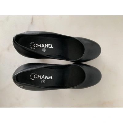 Pre-owned Chanel Leather Heels In Black