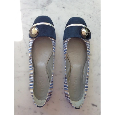 Pre-owned Hogan Cloth Ballet Flats In Blue