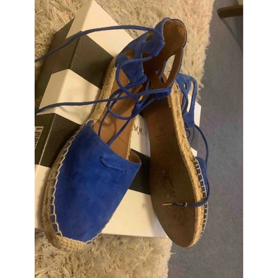 Pre-owned Aquazzura Blue Suede Espadrilles Beverly Hills