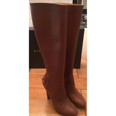 Pre-owned Ralph Lauren Leather Boots In Camel