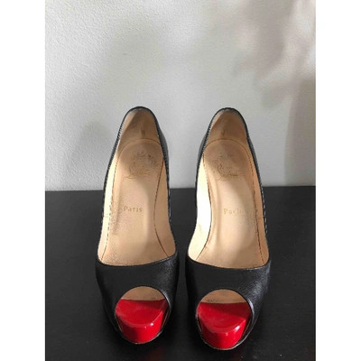 Pre-owned Christian Louboutin Very Privã© Leather Heels In Black