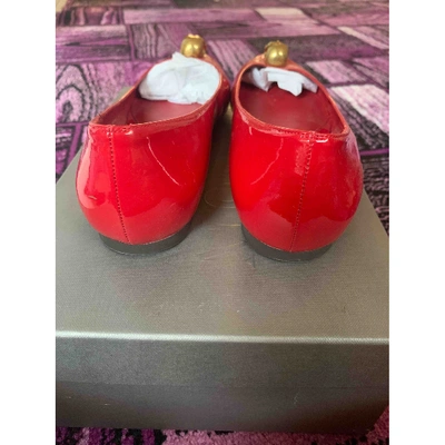 Pre-owned Alexander Mcqueen Red Leather Ballet Flats