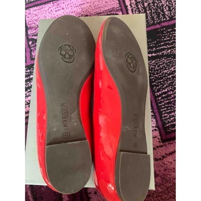 Pre-owned Alexander Mcqueen Red Leather Ballet Flats