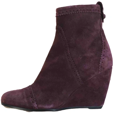 Pre-owned Balenciaga Boots In Burgundy