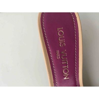 Pre-owned Louis Vuitton Leather Mules In Pink