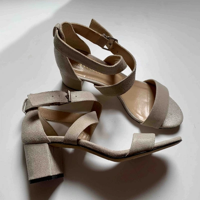 A. TESTONI' Pre-owned Leather Sandals In Beige