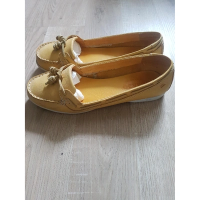 Pre-owned Sebago Yellow Leather Flats