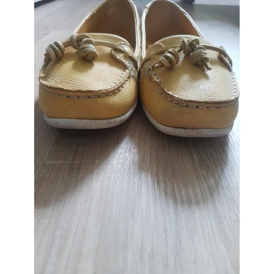 Pre-owned Sebago Yellow Leather Flats