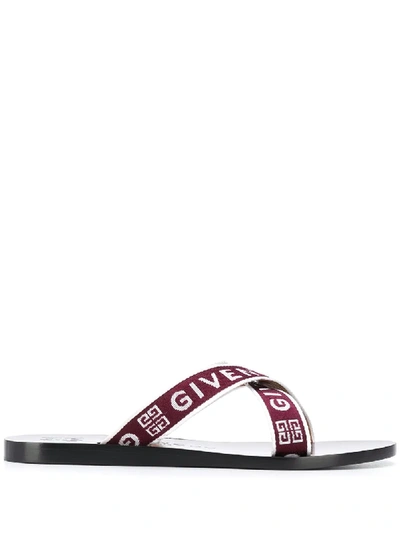 Shop Givenchy 4g Webbing Strap Sandals In Purple