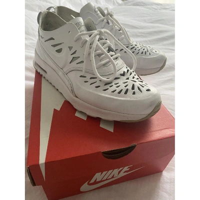 Pre-owned Nike Air Max  Leather Trainers In White