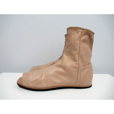Pre-owned Vionnet Beige Leather Ankle Boots