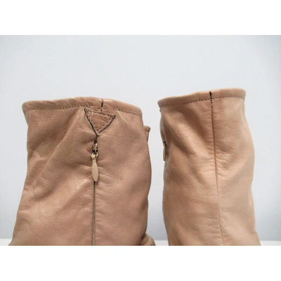 Pre-owned Vionnet Beige Leather Ankle Boots