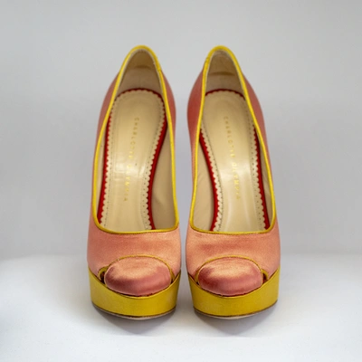 Pre-owned Charlotte Olympia Cloth Heels In Orange