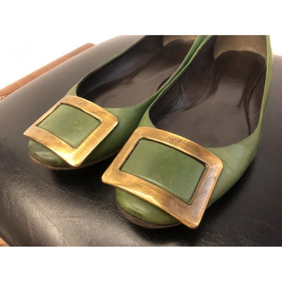 ROGER VIVIER Pre-owned Leather Ballet Flats In Green