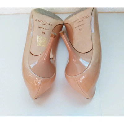 Pre-owned Jimmy Choo Beige Patent Leather Heels