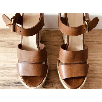 Pre-owned Tila March Leather Sandals In Brown