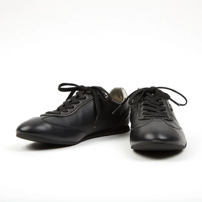 Pre-owned Dolce & Gabbana Leather Trainers In Black