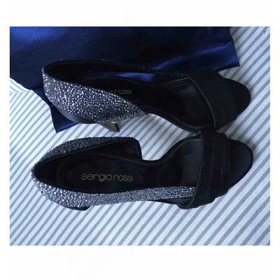 Pre-owned Sergio Rossi Cloth Heels In Black