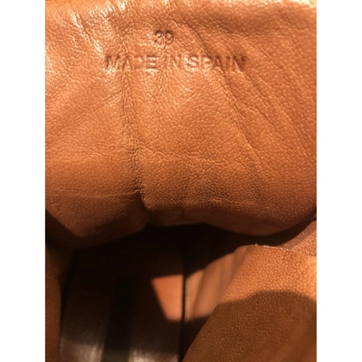 Pre-owned Yeezy Leather Ankle Boots In Brown