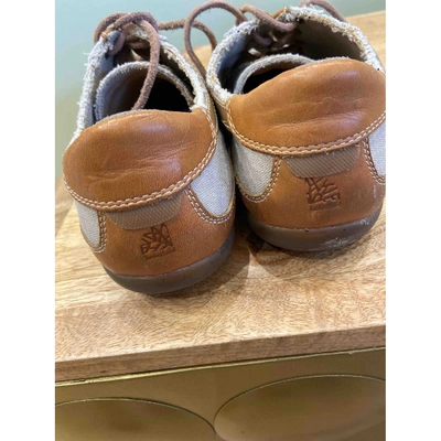 Pre-owned Timberland Camel Leather Trainers