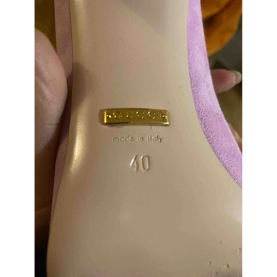 Pre-owned Gucci Marmont Flats In Pink