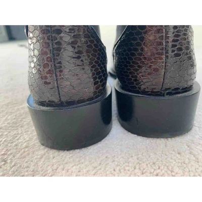 Pre-owned Topshop Unique Leather Ankle Boots In Brown