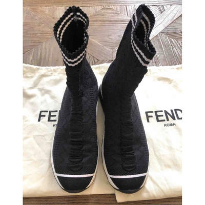 Pre-owned Fendi Navy Cloth Trainers