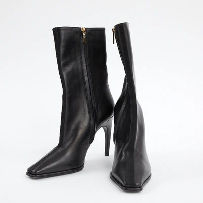 Pre-owned Versace Leather Boots In Black